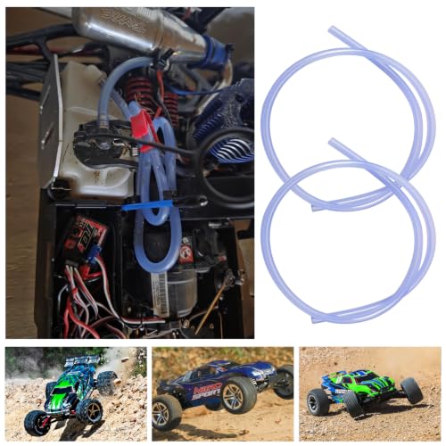 Nitro RC Fuel Line for Fuel Tube Pipe for Nitro RC Engine Models 2 Pack | Blue 2' Silicone Fuel Resistant Fuel Tube Pipe for RC Fuel Line Replacement Accessory for RC Trucks,Buggies & Hobby Models