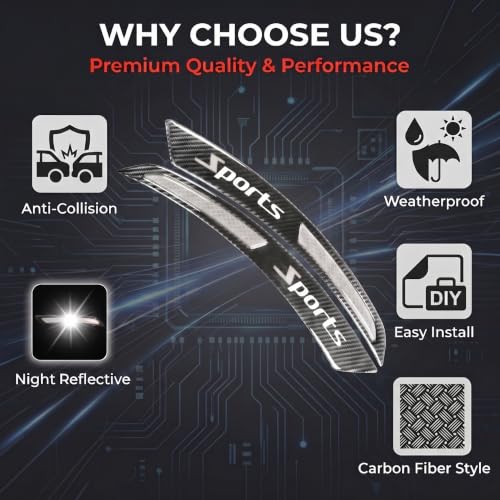 4 PCS Car Wheel Eyebrow Strips, Carbon Fiber Sports Style Fender Flare Protector, Reflective Anti-Collision Fender Edge Trim Stickers, Universal for Most Cars SUVs Trucks (White) - color: White