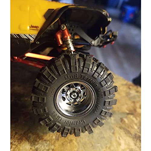 INJORA Stamped Steel 1.0 Beadlock Wheel Deep Dish for 1/18 1/24 RC (Silver) - color: Silver