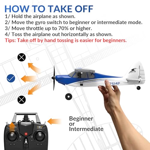 RC Plane Sport Cub 500 S2 Remote Control Airplane 4 Channel RTF | Easy Control for Beginners, One Key Aerobatic,3 Modes, Best Gift for Adults