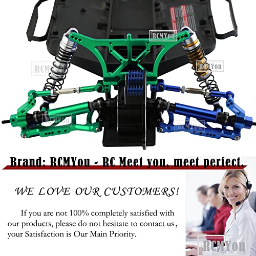 Upgrades Part for 1/10 Slash 2WD,Alloy Front Rear Suspension Arm,Caster Block,Steering Blocks,Rear Stub Axle Carriers Upgrades Hops Up Set for Slash 2WD,Green - color: Green