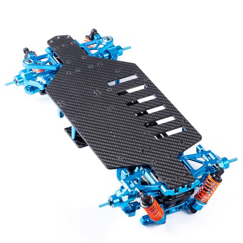Aluminum&Carbon Fiber Chassis RC Touring Car Body Frame Kit with Wheels for Tamiya TT02 1/10 RC Drift Car Upgrades Parts