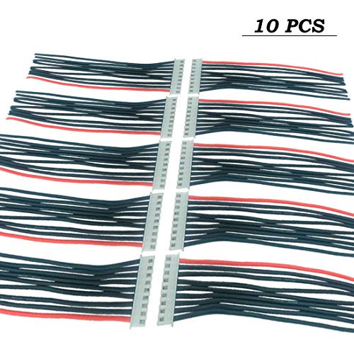 FLY RC 10pcs JST-XH 8S Balance Plug Extension Lead Wire Balance Wire for LiPo Battery Balance Charging (10pcs 8s) - style: 10pcs 8s