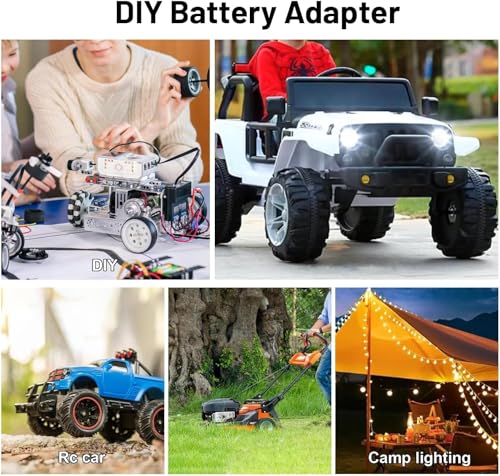 Kzreect 2 Pack for Power Wheel Adapter Compatible with Dewalt 20V Battery | 12AWG, Wire Terminals, 30A Fuse Holder, Switch, Battery Converter Kit for DIY RC Car Toys LED Motor - size: 2 Pack