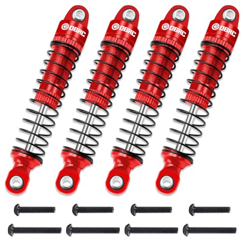 OGRC 60mm Long Travel RC Shock Absorber Oil Damper for TRX4M 1/18 RC Car | Oil-filled, Aluminum, for Traxxas TRX4M Upgrade Parts, Red - color: Red