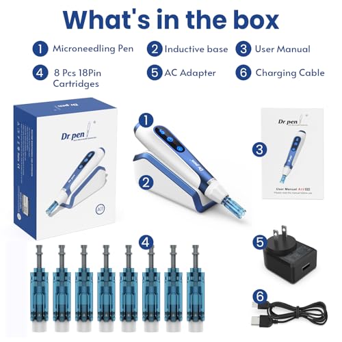 Dr pen A11 Microneedling Pen for Home Use | Microneedling Derma Roller Pen for Men and Women|Micro Needle Roller Pen Skincare Tool|0.25mm