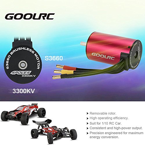 GoolRC Original S3660 3300KV 4 Poles Brushless Sensorless Motor for 1/10 RC Car Truck