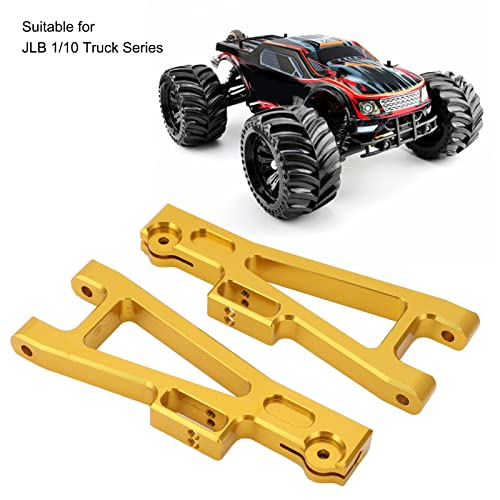 2Pcs Aluminum Front Lower Rear Lower Suspension Arms, A Arms Set, RC Front Swing Arm for JLB 1/10 Car Truck Series Front Rear Lower Swing Arms (Gold) - color: Gold