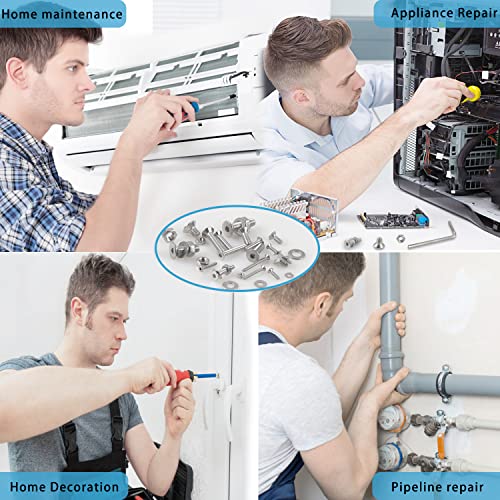 newlng 1065pcs M2 M3 M4 M5 Screws Bolts and Nuts Flat Button Hex Socket Washers Assortment Kit and Wrench Allen Head Machine Screws,for Metal DIY Projects,Tools & Equipment Maintenance - size: B-M2345