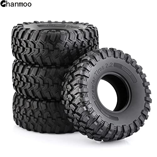 2.2 RC Crawler Tires With Foam Inserts OD 130mm Rubber Grappler Mud Terrain Tyres For 1/10 Crawler Car SCX10 90047 D90 TF2 AX10 D90 Tamiya CC01 Traxxas TRX4 2.2" Beadlock Wheels Rims 4PCS