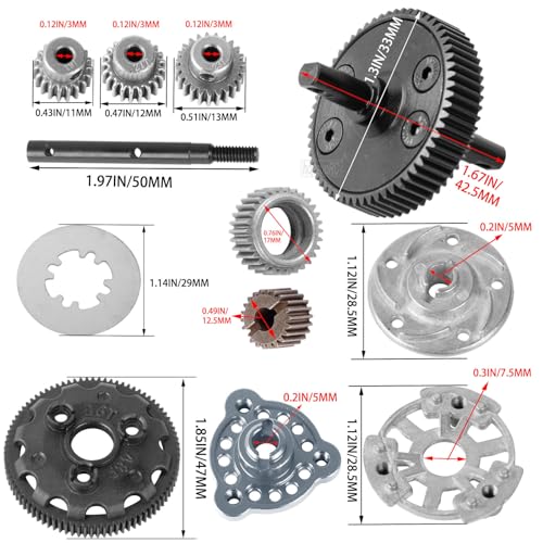 48P 86T Spur Gear&Slipper Clutch&Transmission Gear&Slipper Rebuild Kit&Pressure Plate Upgrades Part for 1/10 Slash 2WD(VXL),Rustler/Stampede/Bandit 2WD(VXL) Hops up,Titanium - color: Titanium(Upgrades Part)