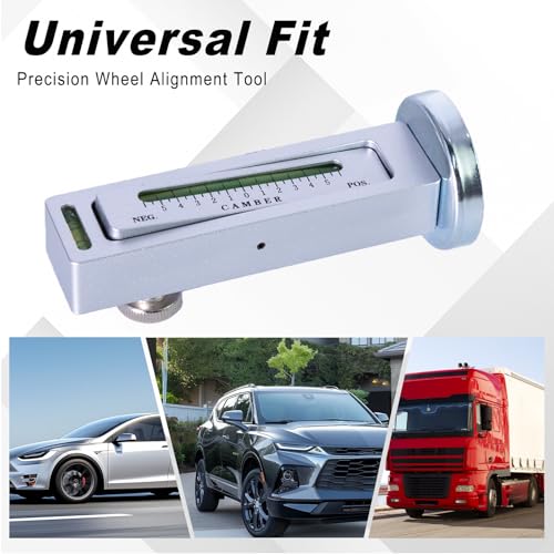 Camber Alignment Tool Universal Camber Gauge, Gauge Accurate -5 +5, Wheel Alignment Tool with Magnetic Base for Car SUV RV Off Road Vehicle (Sliver) - color: Silver