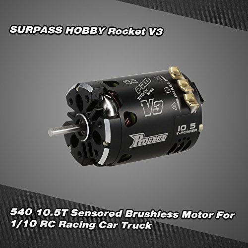 Goolsky Surpass Hobby Rocket V3 540 10.5T Sensored Brushless SPEC Motor Black for 1/10 RC Racing Car Truck