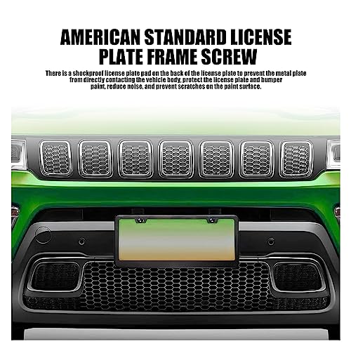 8 Sets Rustproof License Plate Screws Kit, Anti-Vibration Anti-Theft Car License Bolts, Self Tapping Mounting Fasteners for Auto Front and Rear License Plate Frame Cover (Black)