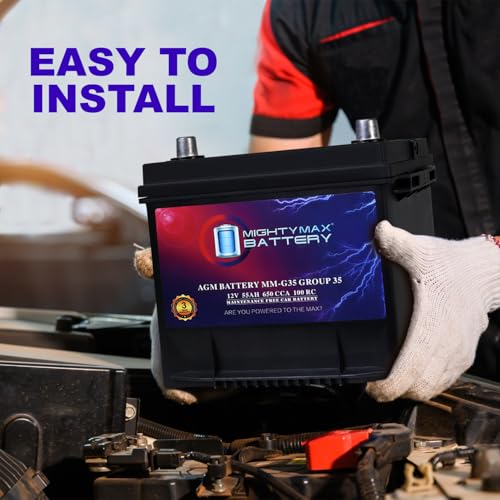 Mighty Max Battery MM-G35 Start and Stop Car BCI Group Size 35 12V 55Ah, 100RC, 650 CCA Rechargeable AGM Car battery - style: Group 35