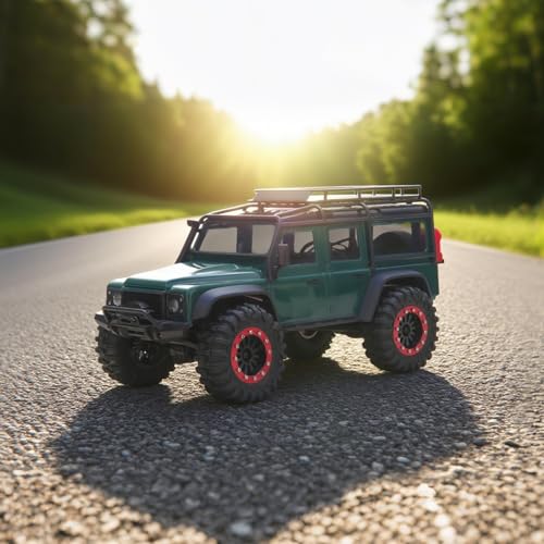 daitoku 1.3 Beadlock Wheels and Tires 1.3" Wheel Tires Set for 1/18 1/24 Trx4m SCX24 RC Crawler Car (4PCS) - Black - color: Black