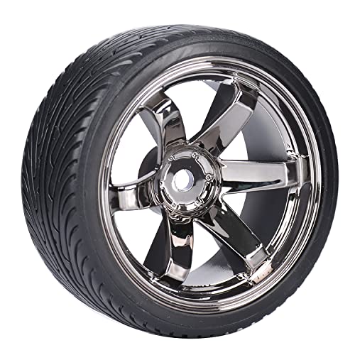 1/10 Drift Wheels and Tires Set,WONFAST 4PCS 63mm Plastic Hard Tyres 6-Spoke Wheels Rims 12mm Hex for 1:10 RC On-Road Drifting Car Replacement for HSP Tamiya HPI Kyosho (Gray) - color: Gray