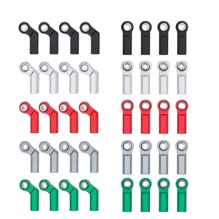1/10 RC Car Ball Joint,4pcs M4 Chassis Link Steering Rod Ends - Straight/Bend Rod Ends for 1/10 RC Crawler (SCX10, TRX4, Capra, VS4-10, Wraith) (Straight 7mm Red) - color: Straight 7mm Red
