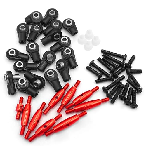 1 Set Aluminum Tie Rods for 1/10 4WD GT 4-Tec 2.0 (83056-4) RC Cars (Red) - color: Red