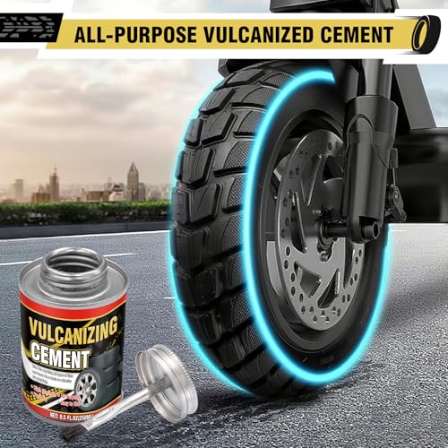 Chemical Vulcanizing Cement – Clear Tire Repair Glue (8.5 OZ) | All Purpose Rubber Cement Glue for Tire Patches and Plugs, Fast-Drying Repair Adhesive for All Rubber Types