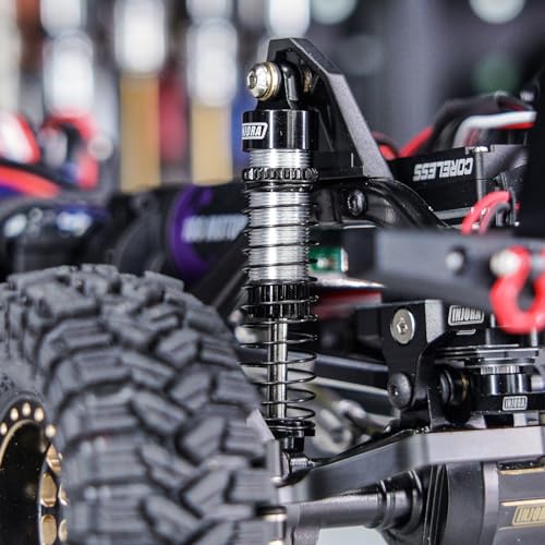 INJORA 59MM Long Threaded Oil Damper Shock Absorber for TRX4M, Black - color: Black