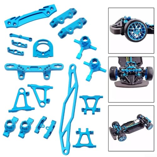 Aluminum Alloy Steering Knuckle Arms Set for TT02 1/10 RC Car, Metal Front Upright Upgrade Parts with Rich Accessories, Lightweight Rust-Proof Blue(for battery plate) - size: Battery plate