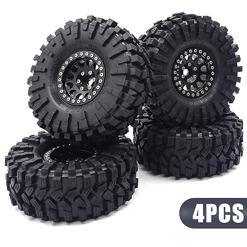 1.9 Crawler Tires RC Tires RC Rubber Tyre Set for 1/10 RC Crawler | RC Crawler Tyre with Foam Insert for SCX10 90046 SCX10 UTB18 TRX4 TRX6 Redcat Gen8 7VS4-10,Soft Rubber,Wear-resistant