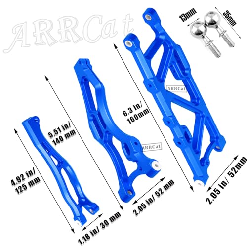 Aluminum Front & Rear Suspension Arms Upgrades Part for 1/8 Outcast 6S BLX,Kraton 6S BLX,Notorious 6S BLX,Talion 6S BLX,ARRCat 6pcs Lower Upper Swing Arm Set Hops up w/Pivot Balls,Navy Blue - color: Navy Blue - Upgrades 2022