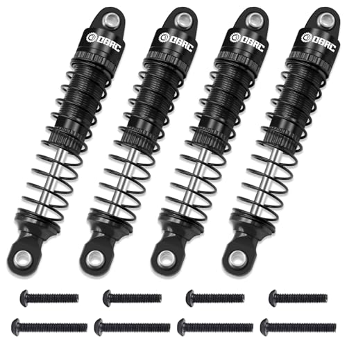 OGRC 60mm Long Travel RC Shock Absorber Oil Damper for TRX4M 1/18 RC Car | Oil-filled, Aluminum, for Traxxas TRX4M Upgrade Parts, Black - color: Black