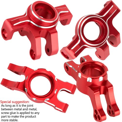 RC Upgrades Parts for 1/16 Mojave Grom 223S DSC 4X4 RTR,1/16 Mojave Grom 4X4 RTR,Front Steering Block Knuckles&Rear Hubs&C-Hubs Caster Blocks Hops Up,Replace ARA330841,Red - color: Red(upgrades Part)