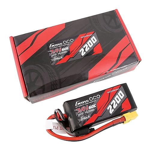 Gens ace G-Tech 2200mah 60C 7.4v 2S Lipo Battery with XT60 Plug