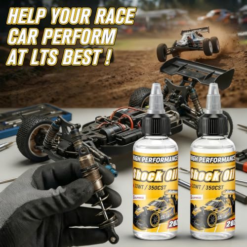 2 Bottles Racing Silicone Shock Oil 30WT 350CST, RC Car Shock Oil for Lubricating R/C Radio Controlled Cars and All Types of Vehicles, Electric Car/Truck Option Parts, Does Not Evaporate