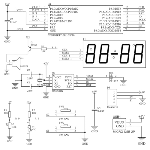 DIY Soldering Practice Kit, Digital Alarm Clock Soldering Kit, 4-Digit Display, RGB Color Modes, Electronic Soldering Project