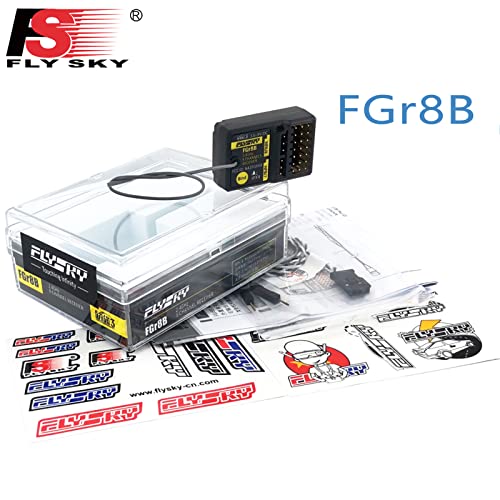 HTLNUZD Flysky FGR8B 2.4GHz 8CH Remote Control Receiver, Output AFHDS 3 PWM/PPM/i-Bus RF Modules Compatible FS PL18 / Noble NB4 Pro / NB4 Lite/ FRM302 Transmitters for Rc Car Boat