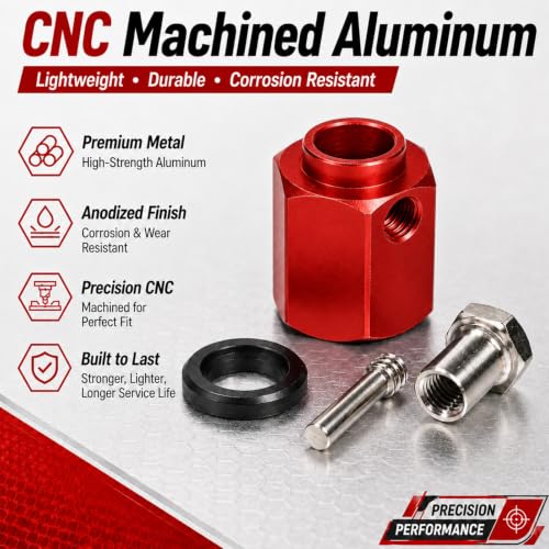 4PCS 12mm Hex Hub 12mm Offset Wheel Hex Extension for Traxxas TRX4 TRX6 | CNC Metal Wheel Spacer for RC Crawlers Helps Increase Track Width and Side-Hill Stability Reduce Vibration Add Tire Clearance - color: red