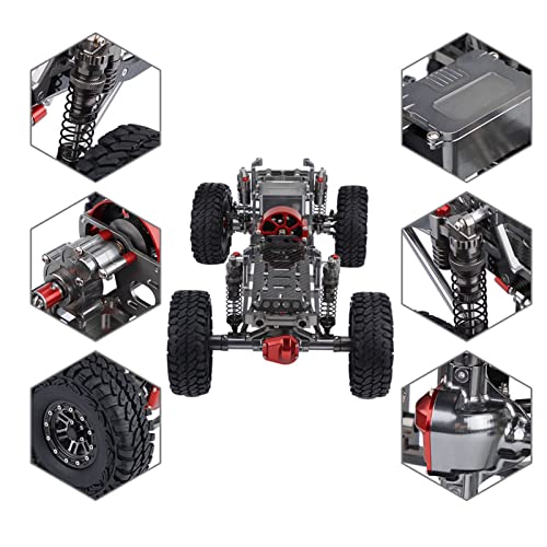 Brilluxa RC Crawler Chassis, Aluminum Alloy Carbon Fiber Ladder Frame and Chassis Rail Kit Compatible with Axial SCX10 RC Car, 313mm Wheelbase Rock Crawler Truck Upgrade Parts