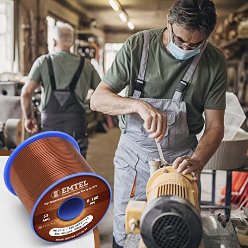 Emtel 16 AWG - 1 lb (129 ft) 99.9% Pure Copper Wire, Enameled Magnetic Wire for Motor, Transformer, Magnetic Coil, & Electroculture Gardening, Winding Magnet Wire - 220°C (428°F) Thermal Class - style: 16 AWG