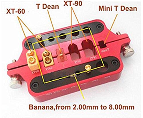 ShareGoo Aluminum Welding Soldering Insulate Station Jig RC Tools for XT60 XT90 T Plug Banana Plug Connector,Red