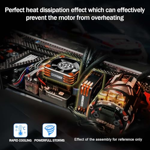 2Pack 40mm RC Motor Cooling Fan,16000RPM ESC Cooling Fan for 1/10 1/8 RC Truck Car Diameter 40 mm 5 Motor(Orange&Black) - style: 2Pack Black Orange