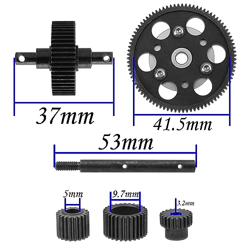 ShareGoo Steel Gear Set Transmission Gearbox Gears Set Compatible with Axial SCX10 Honcho Dingo Jeep 1/10 RC Crawler Car