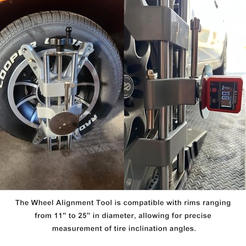 Wheel Alignment Tool 3PCS for 11-25" Rims with Magnetic Adapter | Magnetic wheel clamp kit for accurate camber & caster measurement. Fits 11-25" rims.