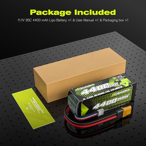 CROBOLL RE038 3S Lipo Battery 35C 4400mAh 11.1V Li-po Battery with XT60 Plug for 1/10 Scale RC Car
