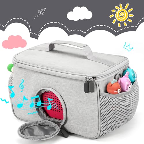 PISOSN Portable Carrying Case Compatible with Toniebox Starter Set and Tonies Figurines, Carrying Bag for Toniebox 2 & Accessories (Gray) - color: Gray