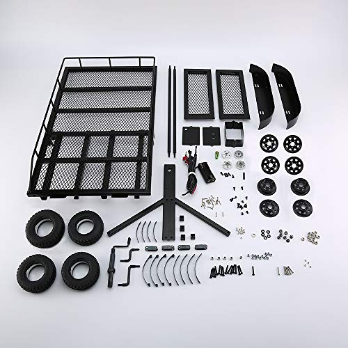Goolsky Heavy-Duty Trailer Cargo Carrier Metal Kit for 1/10 Traxxas HSP Redcat RC4WD Tamiya Axial SCX10 D90 HPI RC Crawler Car DIY