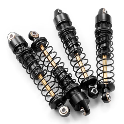 MOHERO 4Pcs RC Oil Filled Shocks - 80/90/100/110/120mm Shock Absorbers Kit for Most 1/10 RC Crawlers Like Axial SCX10 II III D90 CC01 Gen7 Gen8 CC01 Wraith RR10, etc (80MM) - size: 80MM