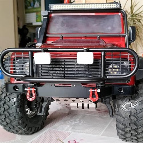 Rc Bumper Models Parts Compatible with for TRX4 for Defender Metal Front Camel Trophy Bumper with Light for 1/10 RC Crawler Car Accessory