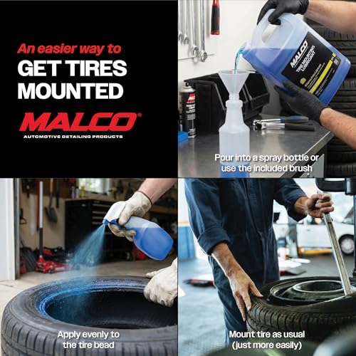 Malco Tire Mounting and Demounting Lubricant with Applicator - Tire Lube for Changing Tires/Improved Bead Seal & Rust Protection for Automotive, Truck, Farm, and Construction Tires