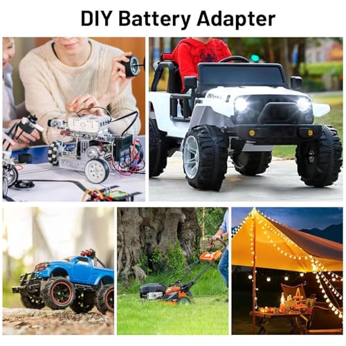 Kzreect 2Pack for Power Wheel Adapter Compatible with Milwaukee 18V Battery | 12AWG, Wire Terminals, 30A Fuse Holder, Switch, Battery Converter Kit for DIY Ride-On Car Toys LED Projects, Easy to Secure