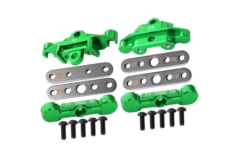 GPM 7075 Alloy Front & Rear Tie Bar Mounts & Suspension Pin Retainers for TRAXXAS 1/10 4Wd Maxx Monster Truck -89076-4 - color: Green