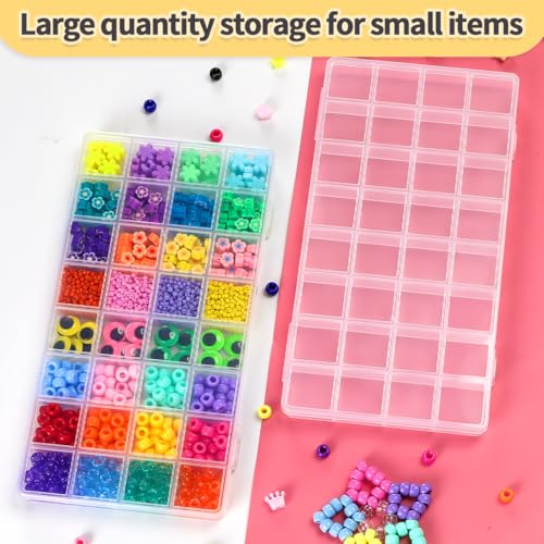 IOOLEEM Bead Organizer Box, 32 Grids Plastic Organizer Container Storage | Clear Dividers for bead arts and crafts for beading & jewelry storage & small items arts and crafts. - size: 32 Grids (1 pack)